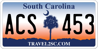 SC license plate ACS453