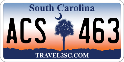SC license plate ACS463