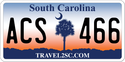 SC license plate ACS466