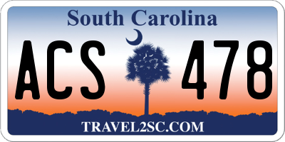 SC license plate ACS478