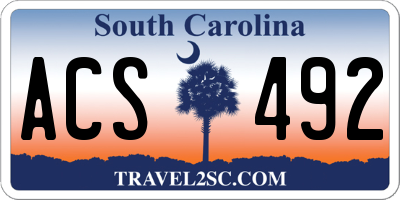 SC license plate ACS492