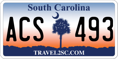 SC license plate ACS493