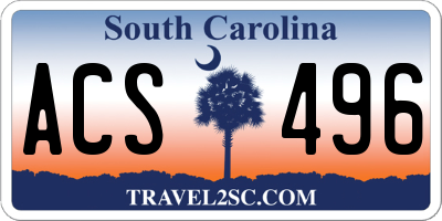SC license plate ACS496