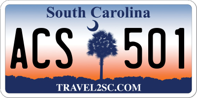 SC license plate ACS501