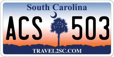 SC license plate ACS503
