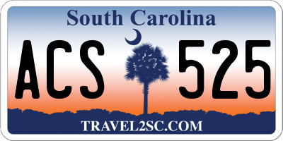 SC license plate ACS525