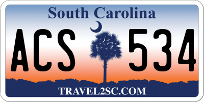 SC license plate ACS534