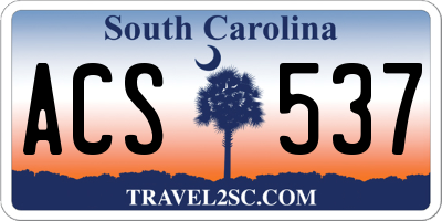 SC license plate ACS537
