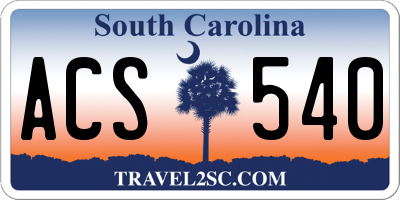 SC license plate ACS540