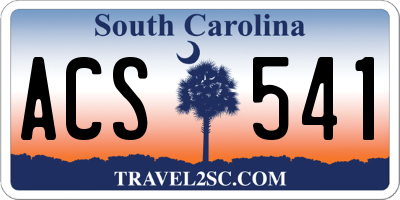 SC license plate ACS541