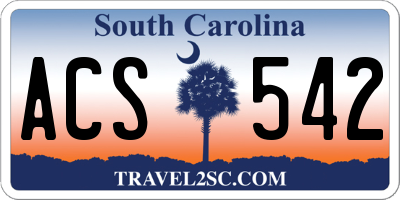 SC license plate ACS542