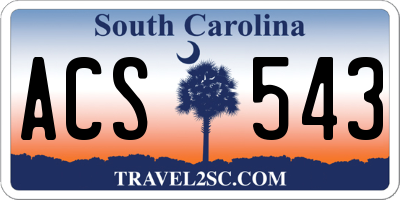 SC license plate ACS543