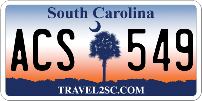 SC license plate ACS549