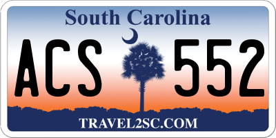 SC license plate ACS552