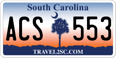 SC license plate ACS553