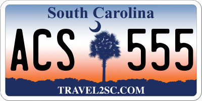 SC license plate ACS555