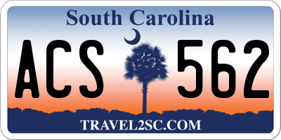 SC license plate ACS562