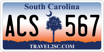 SC license plate ACS567