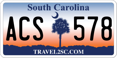 SC license plate ACS578