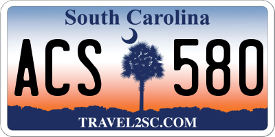 SC license plate ACS580