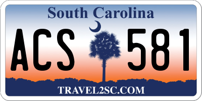 SC license plate ACS581