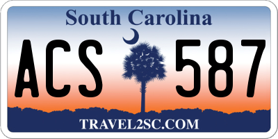 SC license plate ACS587