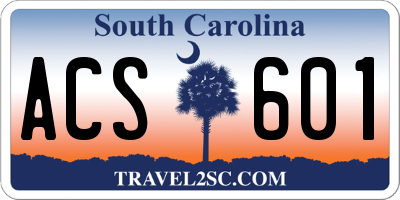 SC license plate ACS601