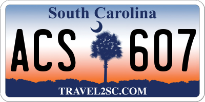 SC license plate ACS607