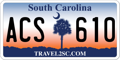 SC license plate ACS610