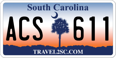 SC license plate ACS611