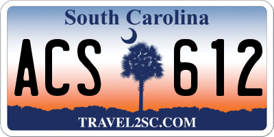 SC license plate ACS612