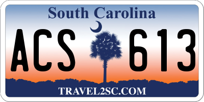 SC license plate ACS613
