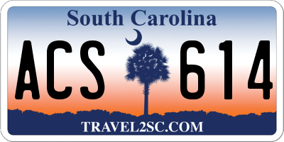 SC license plate ACS614