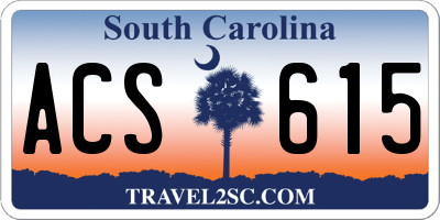 SC license plate ACS615