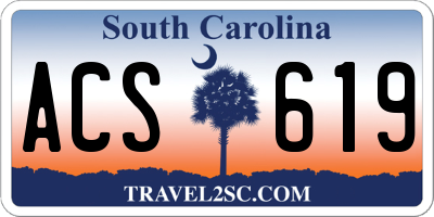 SC license plate ACS619