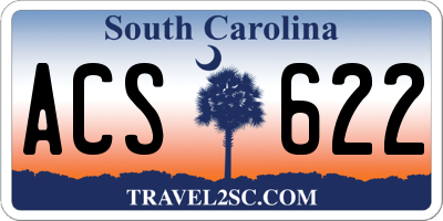SC license plate ACS622