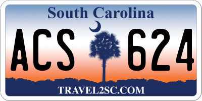 SC license plate ACS624