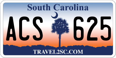 SC license plate ACS625