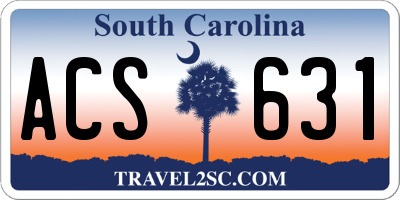 SC license plate ACS631