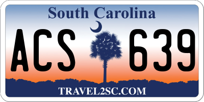 SC license plate ACS639