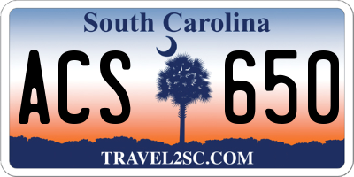 SC license plate ACS650