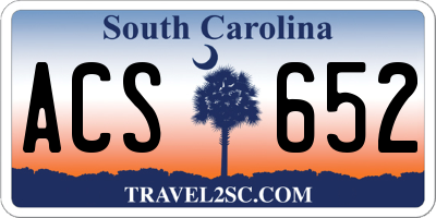 SC license plate ACS652