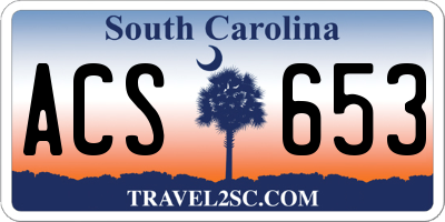 SC license plate ACS653