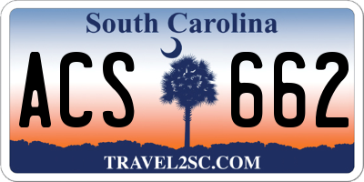 SC license plate ACS662
