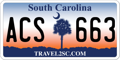 SC license plate ACS663