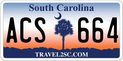 SC license plate ACS664