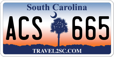SC license plate ACS665