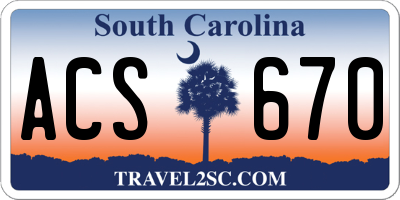 SC license plate ACS670
