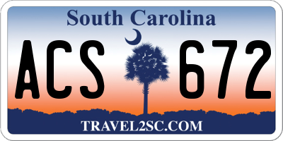 SC license plate ACS672