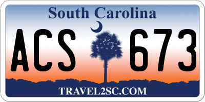 SC license plate ACS673